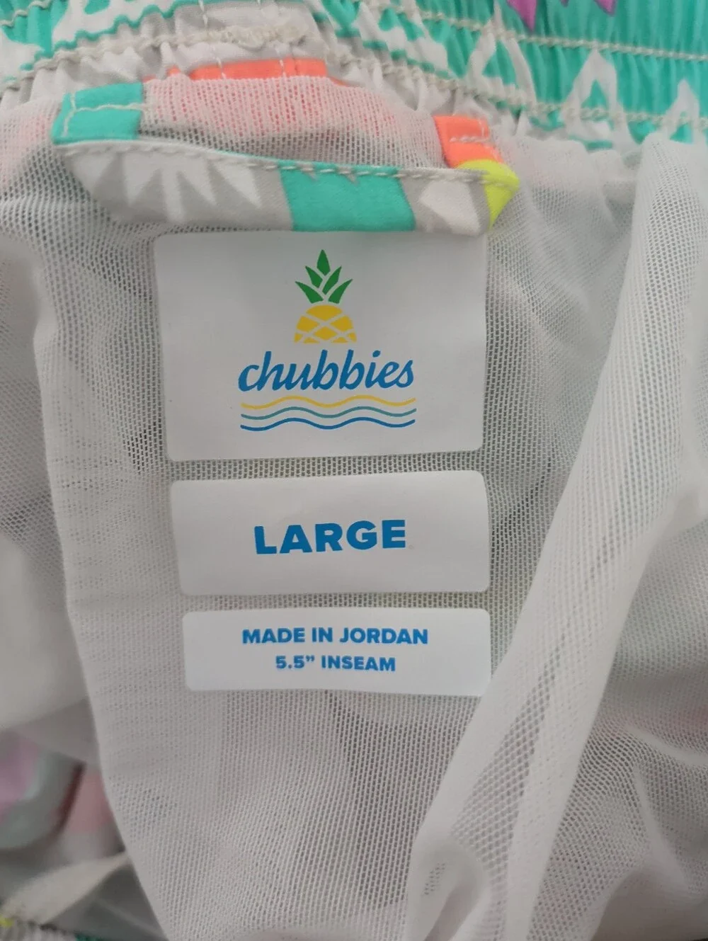 Chubbies Men's Athletic Swim Trunks Shorts Size Large Lined 5.5 Inseam
